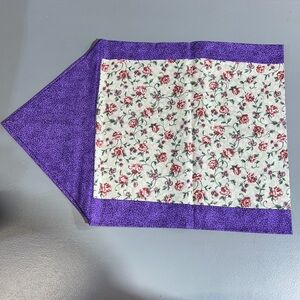 Floral Patterned Purple Table Runner